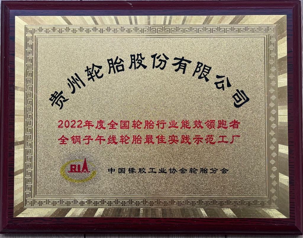 2022年度全国轮胎行业能效领跑者 全钢子午线轮胎最佳实践示范工厂
